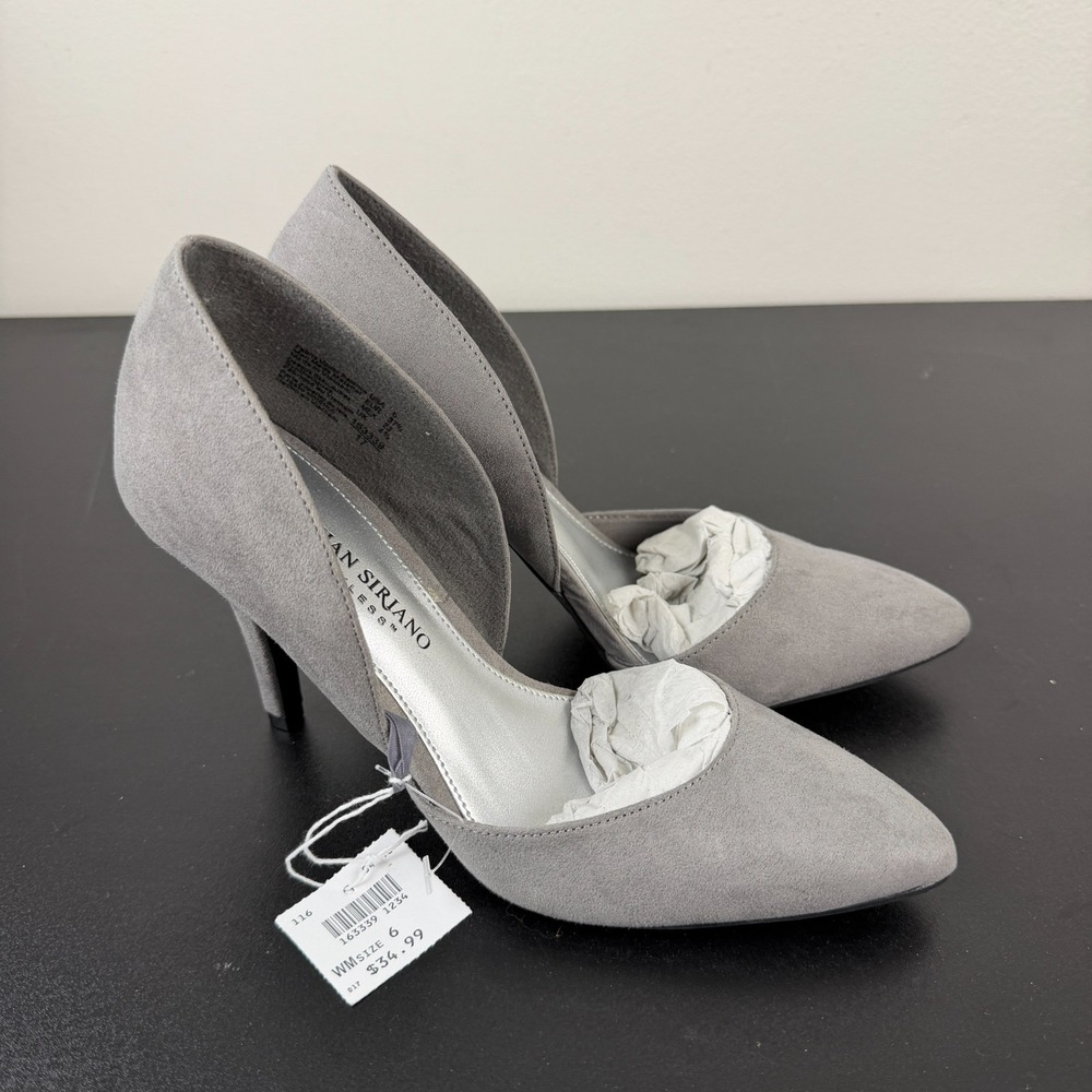 Christian Siriano for Payless D'Orsay Heels Women's 6 Gray Pointed Toe Career